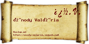 Ónody Valéria névjegykártya